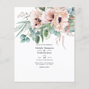 Flyer Boda Bohemiana Eucalipto Amapola Rosa