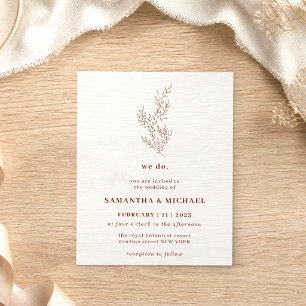 Flyer Boda Boho Otoño Floral Terracota Presupuesto Botán