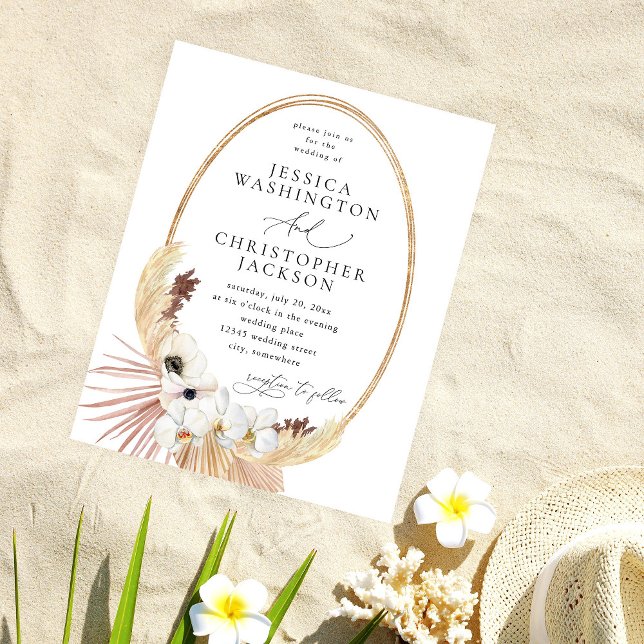 Flyer Boda Boho Playa Presupuesto Flor Blanca  (Subido por el creador)