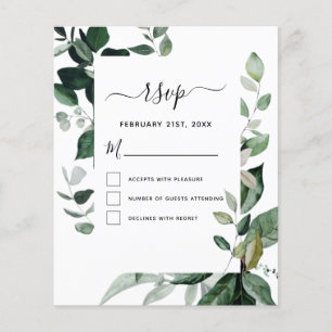 Flyer Boda Botánica de RSVP con Vegetación Presupuesto