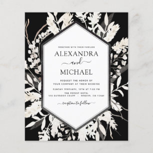 Flyer Boda Botánico del Boho Negro Beige