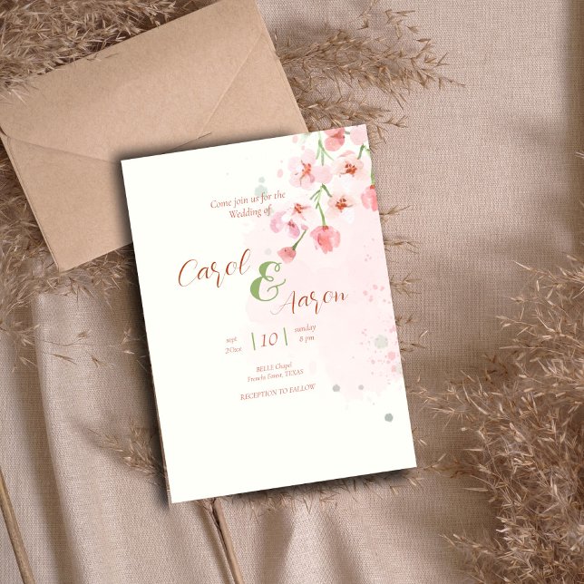 Flyer boda botánico único elegante de acuarela de presup (Subido por el creador)