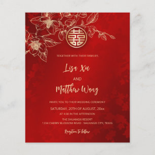 Flyer Boda china Magnolia Oro Rojo
