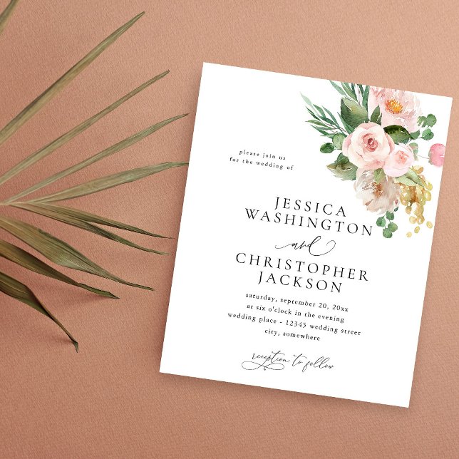 Flyer Boda con champán y flores rosadas con presupuesto (Subido por el creador)