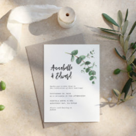 Flyer Boda con detalles de eucalipto con presupuesto y i