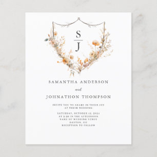 Flyer Boda con flores silvestres dentro de un presupuest