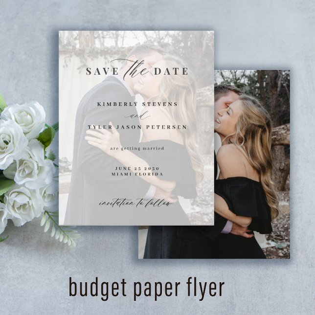 Flyer Boda con foto de guión elegante de presupuesto gua (Subido por el creador)