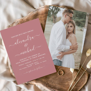 Flyer Boda con presupuesto en rosa polvoriento con invit