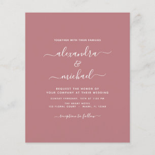 Flyer Boda con tipografía moderna rosa polvoriento Presu