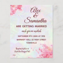Boda de acuarela floral de presupuesto RSVP e invi