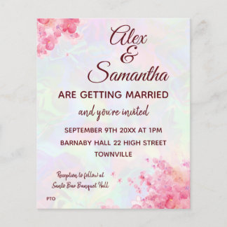 Flyer Boda de acuarela floral de presupuesto RSVP e invi