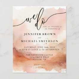 Flyer Boda de acuarela RoseGold Earthtone