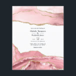 Flyer Boda de Agate Rubor y Gold<br><div class="desc">purpurina Rubor rosa y falso oro agate stone invitación al personalizable a sus eventos específicos. Los sobres no están incluidos. Para obtener invitaciones más gruesas con sobres incluidos y productos coincidentes sobre el mismo tema,  consulte la colección que aparece a continuación.</div>