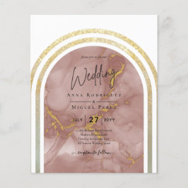 Flyer BODA de Arco de Mármol Rosa dorado todo en1