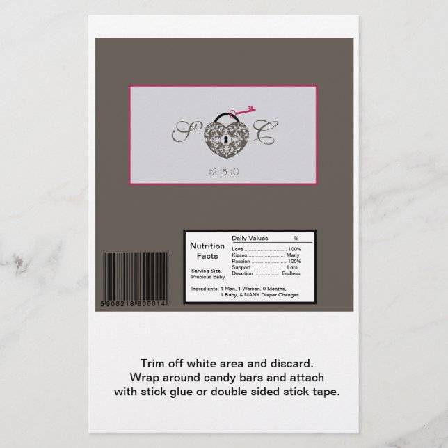 Flyer Boda de Bloqueo del Corazón Envolvente de Hershey (Frente)