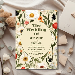Flyer Boda de Budget Whimsical Wildflower Meadow