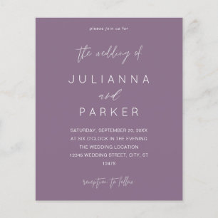 Flyer Boda de caligrafía de Budget Plum Purple MOD