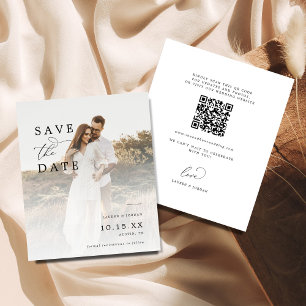 Flyer Boda de caligrafía elegante de código Qr de presup