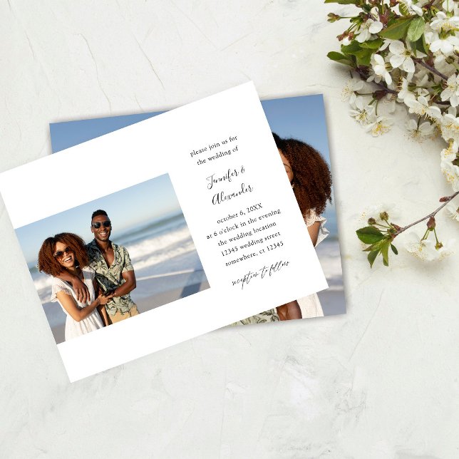 Flyer Boda de caligrafía fotográfica del lado dos del pr (Subido por el creador)