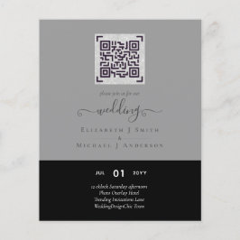 Flyer Boda de código de exploración QR moderno Guardar f