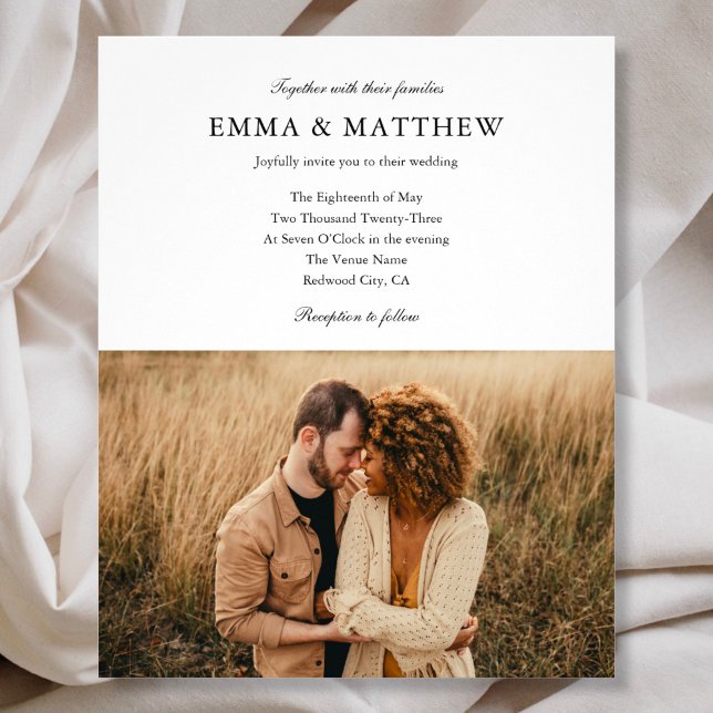 Flyer Boda de código QR de foto con guión elegante de pr (Subido por el creador)