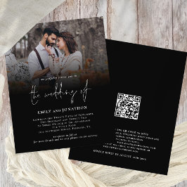 Flyer Boda de código QR de guión gráfico de valor Invita