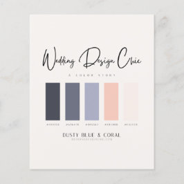 Flyer Boda de códigos de paleta de color azul turbio
