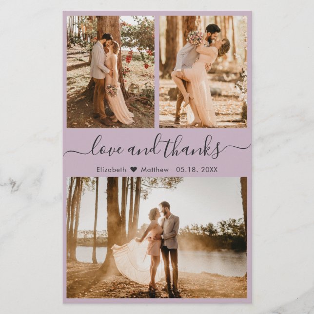 Flyer Boda de Collage de fotos púrpura presupuesto Graci (Frente)