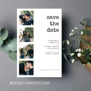 Flyer Boda de collage multifoto de presupuesto ahorra la