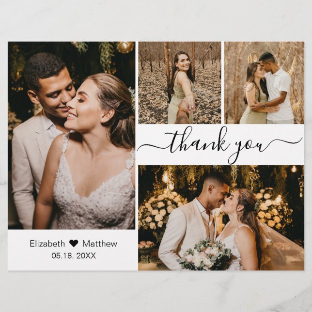 Flyer Boda de Collages de fotos de presupuesto 4 guión d (Frente)