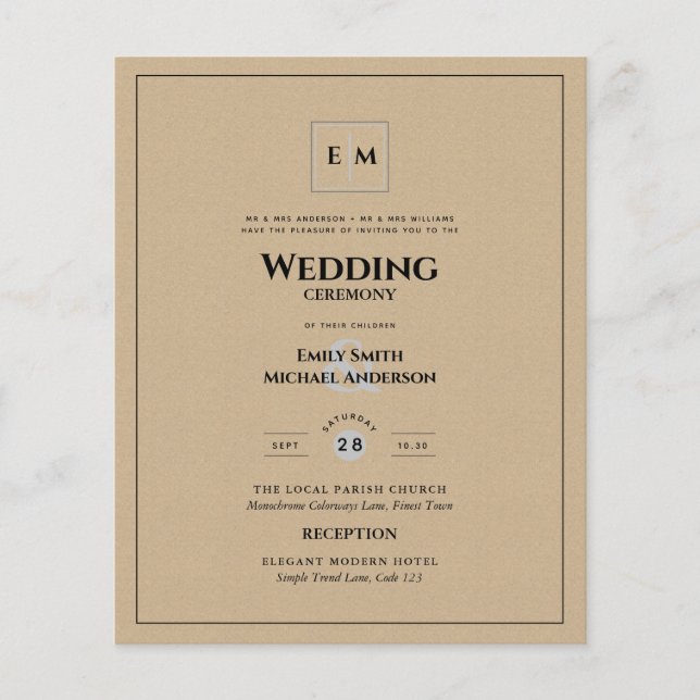 Flyer Boda de cosecha rústica (Frente)