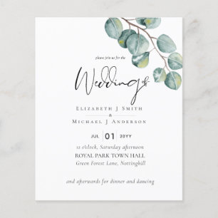 Flyer Boda de ecología del eucalipto más bajo del presup