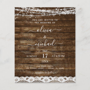 Flyer Boda de encaje de cadenas de granjas rusticas de p