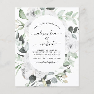 Flyer Boda de Flor de Eucalipto Verde Económico