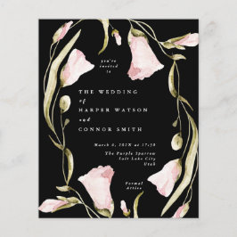 Flyer Boda de Flor Silvestre Boho Pampas Black Budget