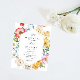 Flyer Boda de Floraciones multicolor de primavera de pre