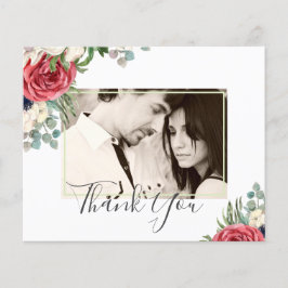 Flyer Boda de Floral Rojo Profundo Marina Verde Eucalipt