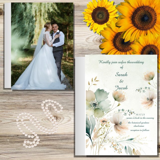 Flyer boda DE FLORALES VERDES ELEGANTES DE SAGE DE PRESU (Subido por el creador)