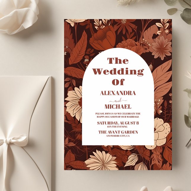 Flyer Boda de flores silvestres de Borgoña de presupuest (Subido por el creador)