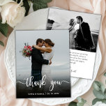 Flyer Boda de fotografía completa y moderna de presupues<br><div class="desc">Boda de guiones modernos de presupuesto, una foto Gracias volante de bajo presupuesto personalizado. Modern Stylish boda gracias plantilla de papel que incluye una foto vertical completa en el frente con texto superpuesto "Gracias" guión en una letra tipográfica con letras a mano en color blanco en la imagen. En la...</div>