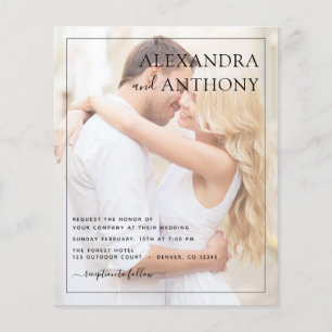 Flyer Boda de fotografía de presupuesto Romantic Elegant