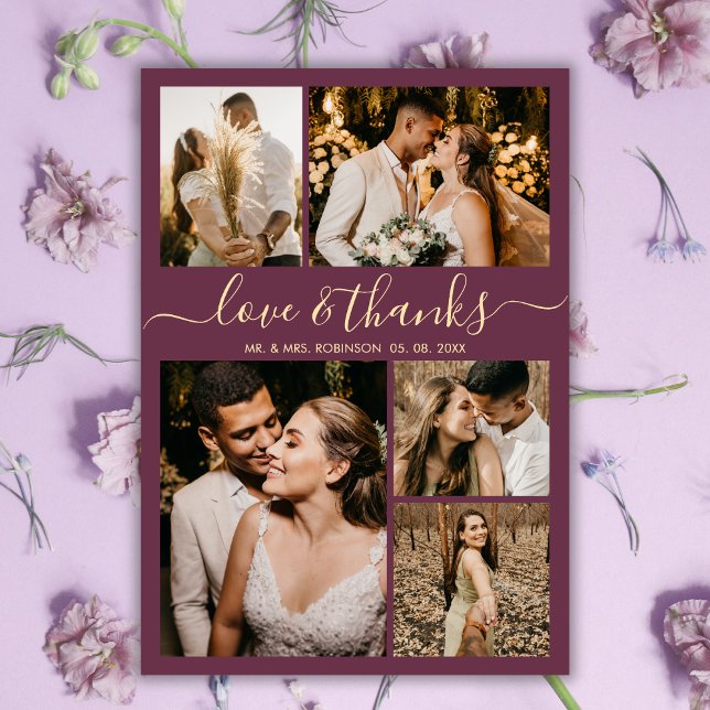 Flyer Boda de fotografía elegante en Borgoña Gracias (Subido por el creador)