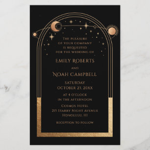 Flyer Boda de fotografía místico y místico del dorado ne