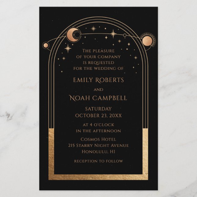 Flyer Boda de fotografía místico y místico del dorado ne (Frente)