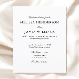Flyer Boda de fotografías de guión Minimalista elegante