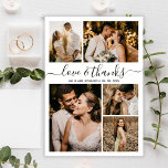Flyer Boda de fotos con guión elegante de presupuesto Gr<br><div class="desc">Boda 5 Collage de fotos de Budget Elegant Hand Lettered 5 Gracias folleto personalizado asequible de bajo presupuesto. Plantilla de agradecimiento boda moderno que incluye cinco (5) fotos en la parte delantera y una (1) foto en la parte posterior. En la parte delantera del papel, el guión tipográfico "Amor y...</div>