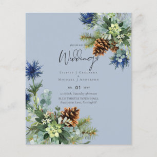 Flyer BODA de fragmentos azules de invierno