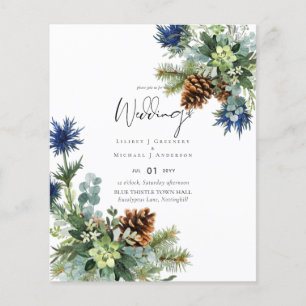 Flyer BODA de fragmentos azules de invierno