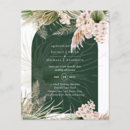 Flyer BODA de Grado BOHO Emerald Green Pampas