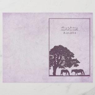 Flyer Boda de granja de caballos morado